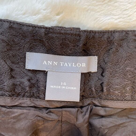Ann Taylor Brown Mid Rise Wide Leg Trouser - Women’s 14 - Picture 7 of 8